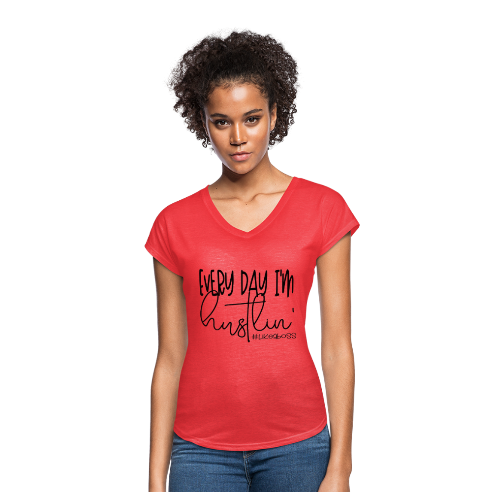Every Day I'm Hustlin' T-Shirt - heather red