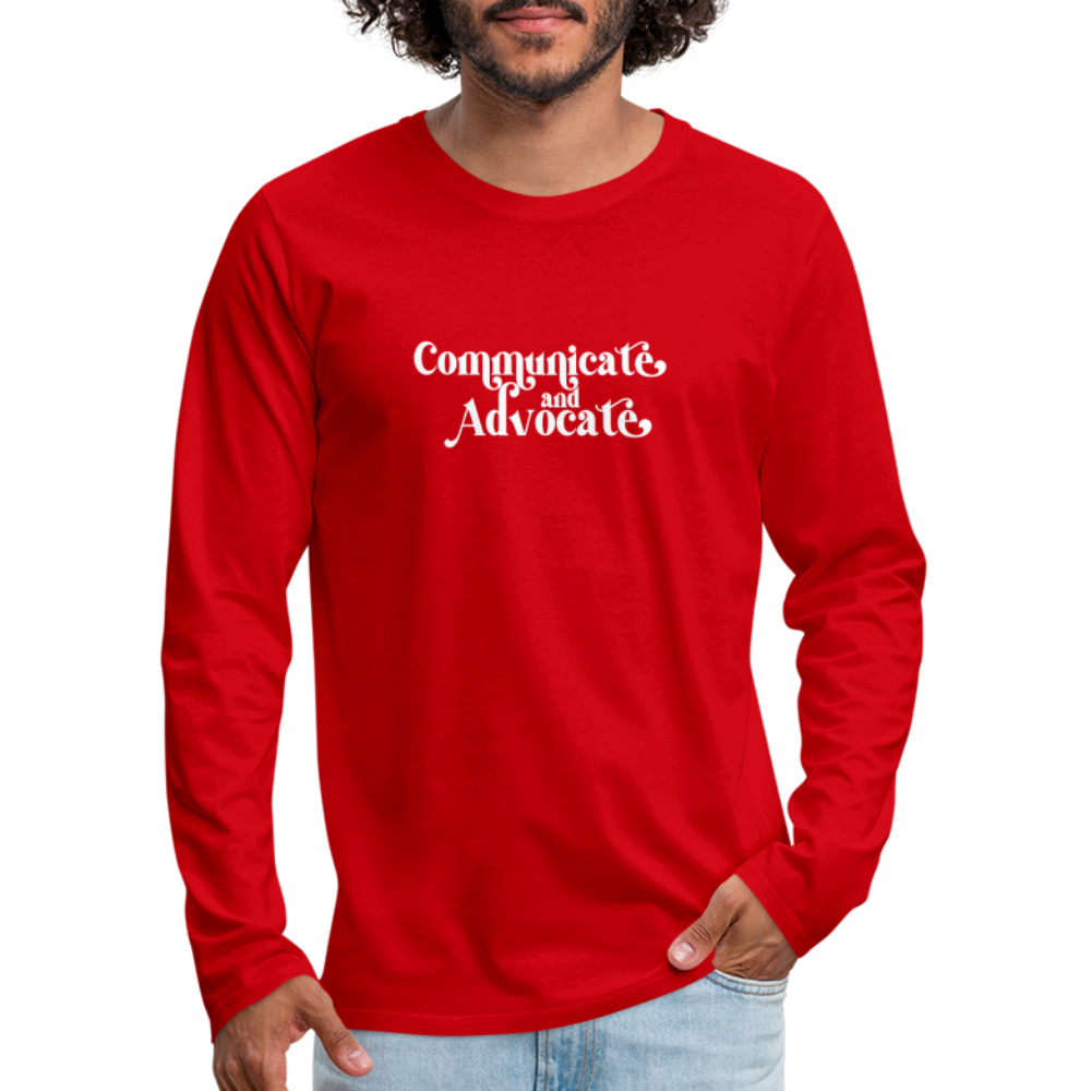 Communicate and Advocate Long Sleeve T-Shirt - red
